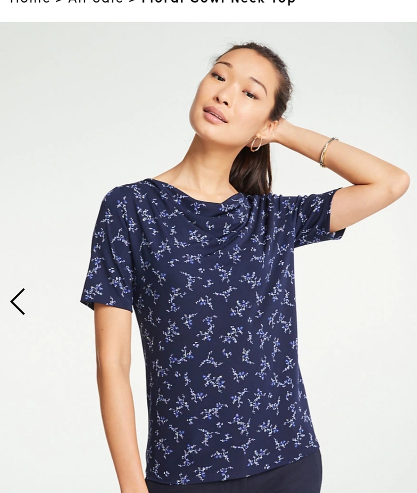 Floral cowl neck top